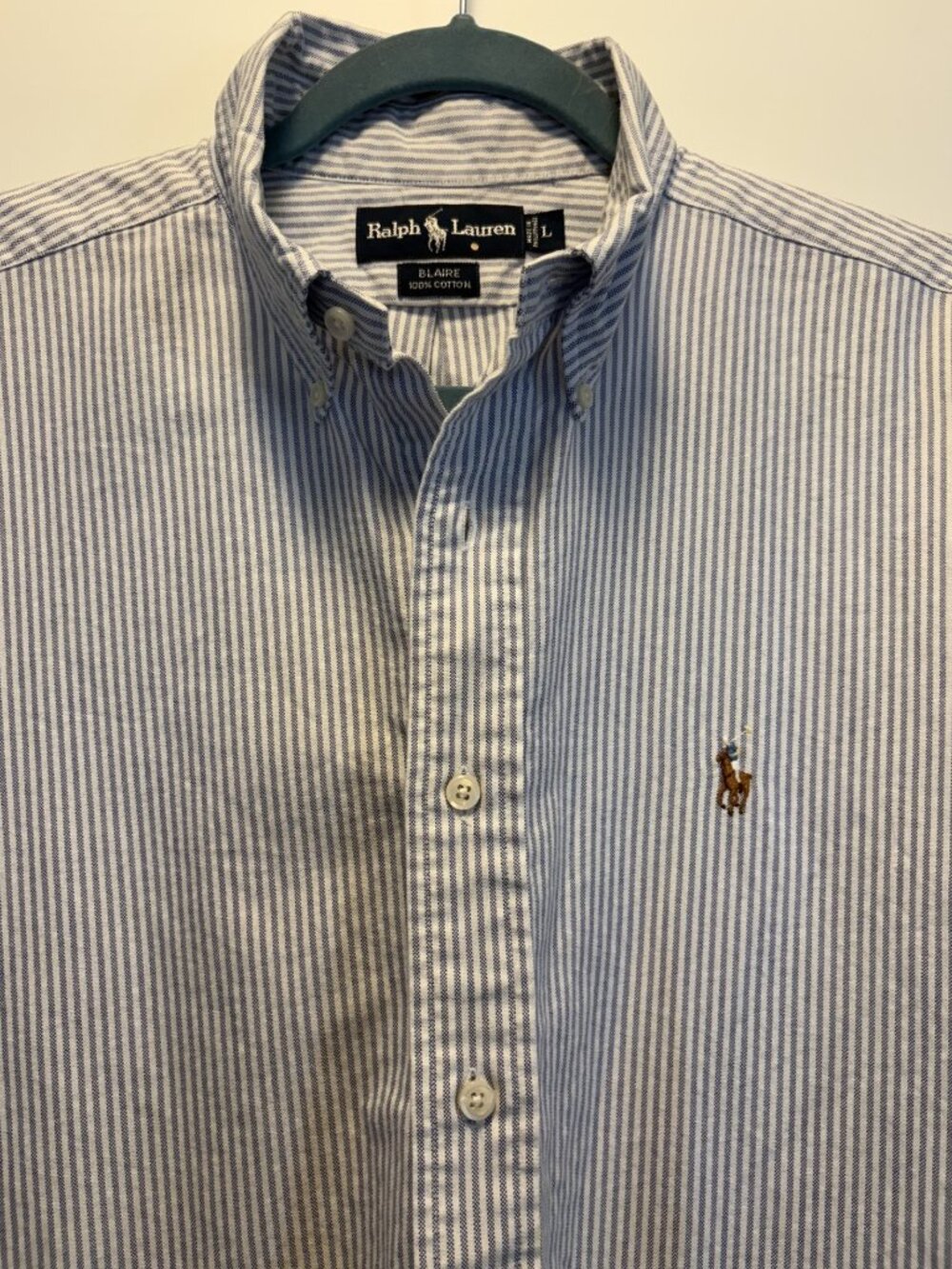 Ralph Lauren Men's Blaire Striped Short-Sleeve Button Down Shirt Size L